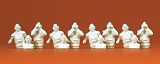 Crew for LLPz Wiesel armored vehicle (12 unpainted figures)<br /><a href='images/pictures/Preiser/16531.jpg' target='_blank'>Full size image</a>
